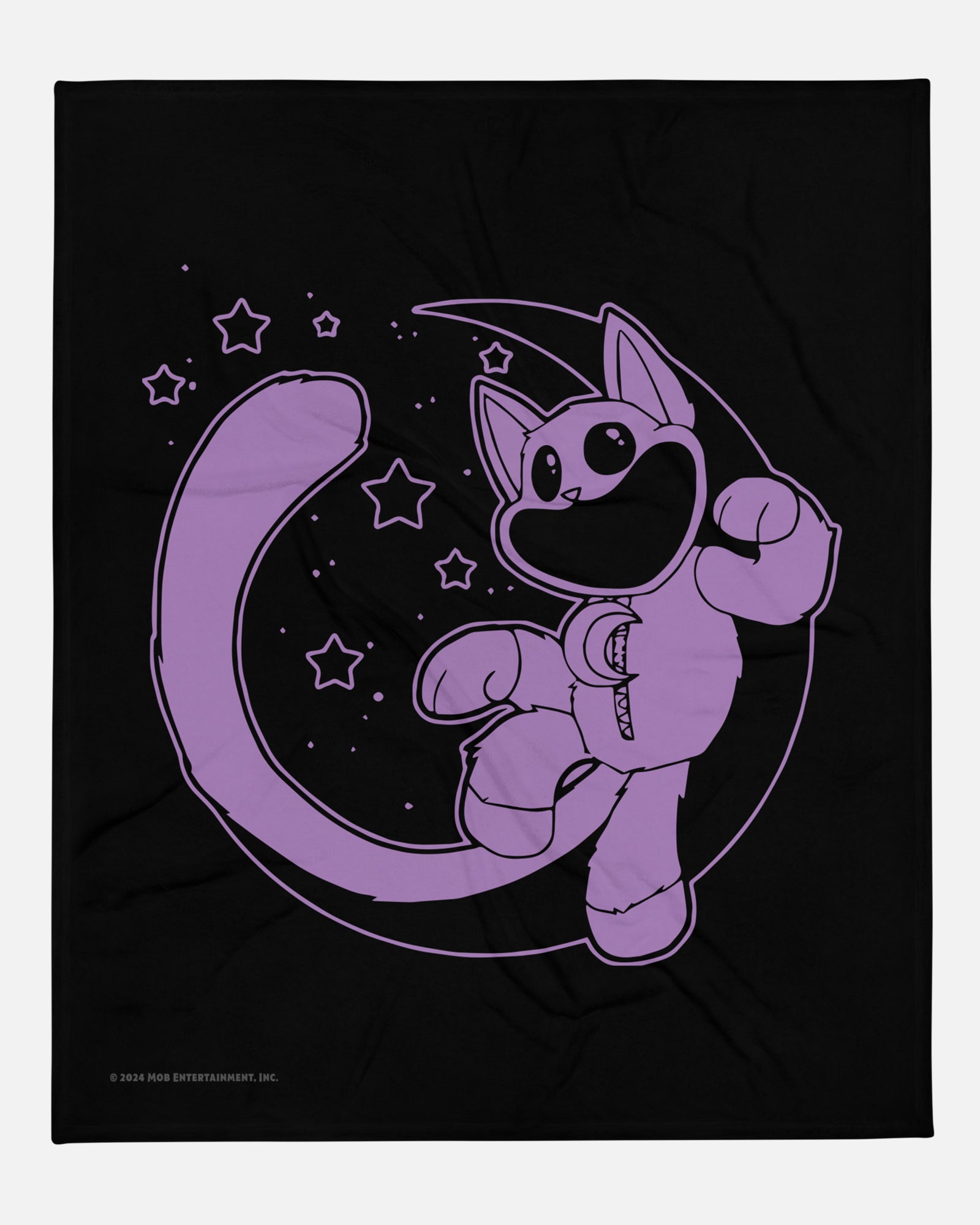 Soft Black CatNap Moon Throw Blanket - Hypoallergenic & Machine-Washable