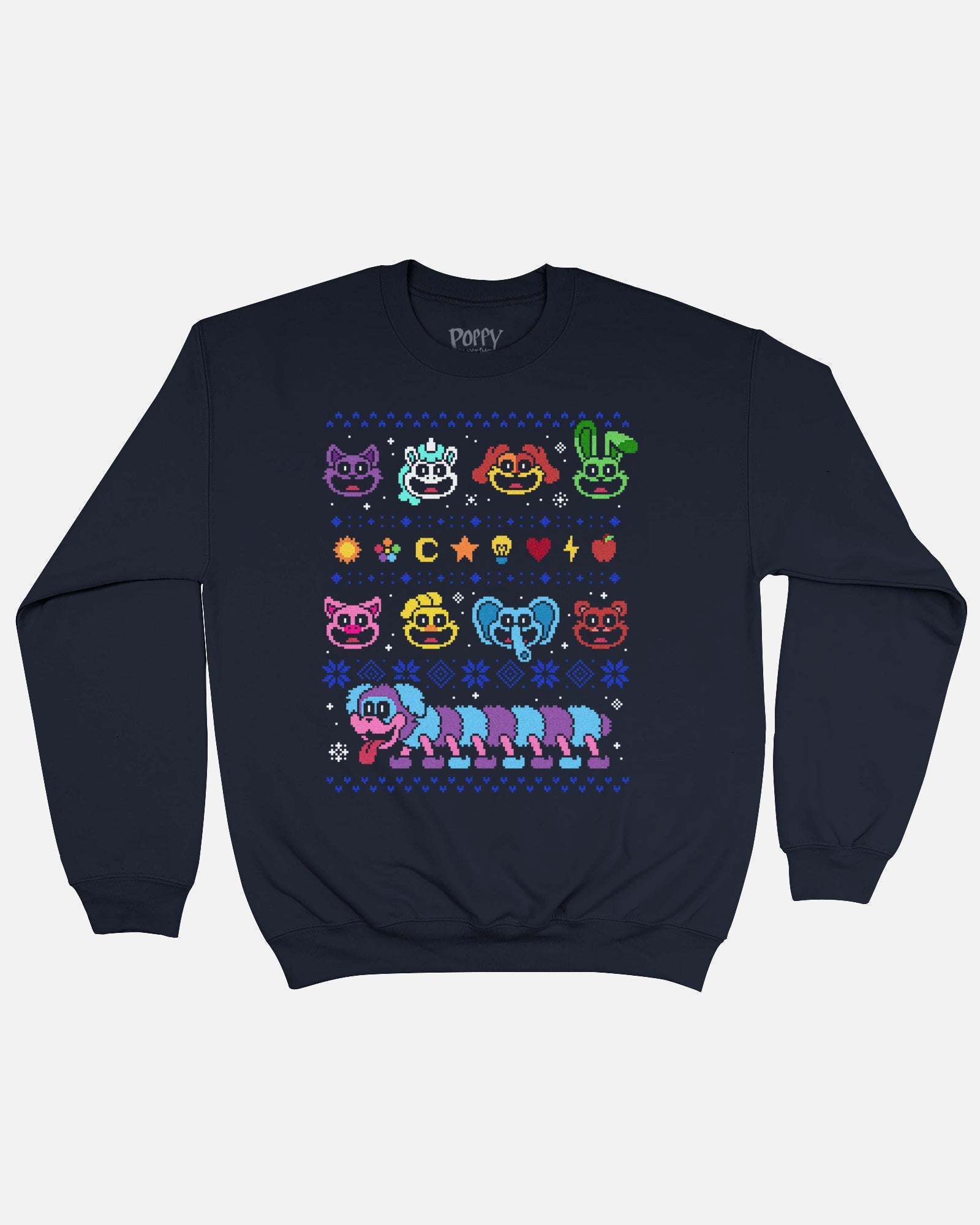 Smiling Critters Holiday Sweater - Unisex Cotton Christmas Crewneck