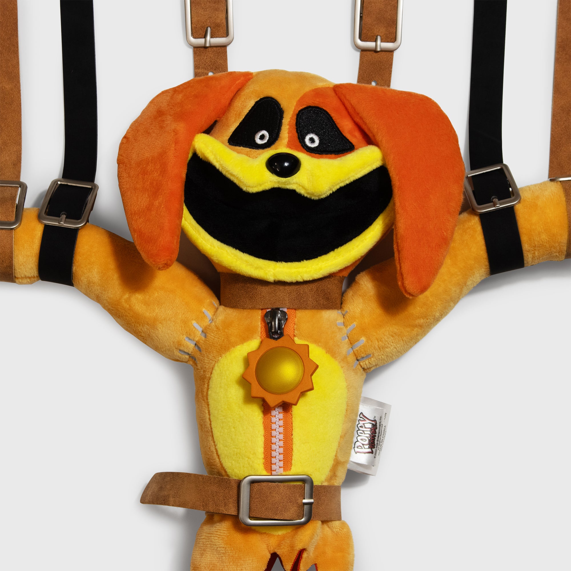Monster DogDay Plush Toy with Faux Leather Straps - 10" Stuffed Animal