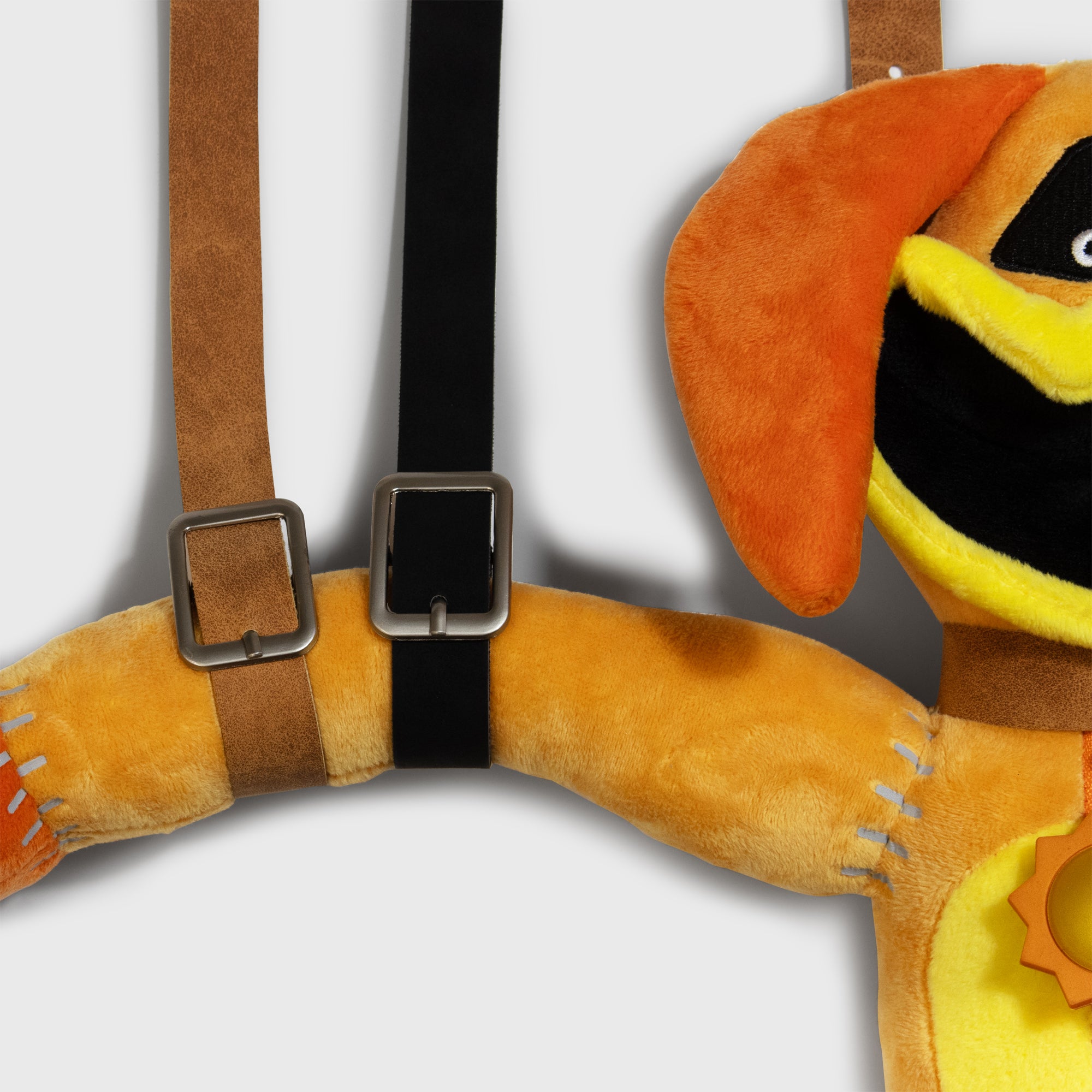 Monster DogDay Plush Toy with Faux Leather Straps - 10" Stuffed Animal