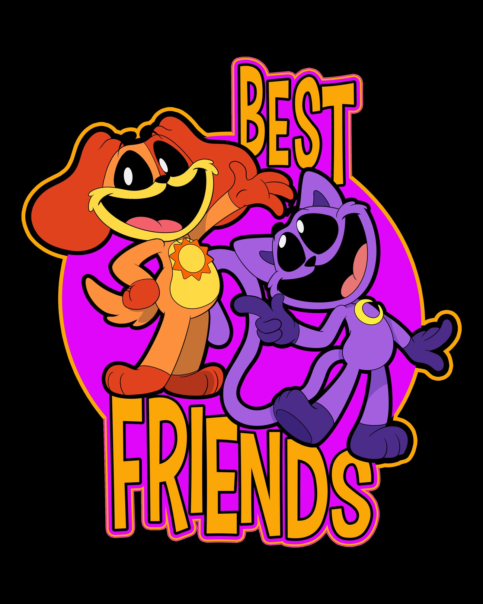 CatNap and DogDay Best Friends Cotton T-Shirt for Kids & Adults