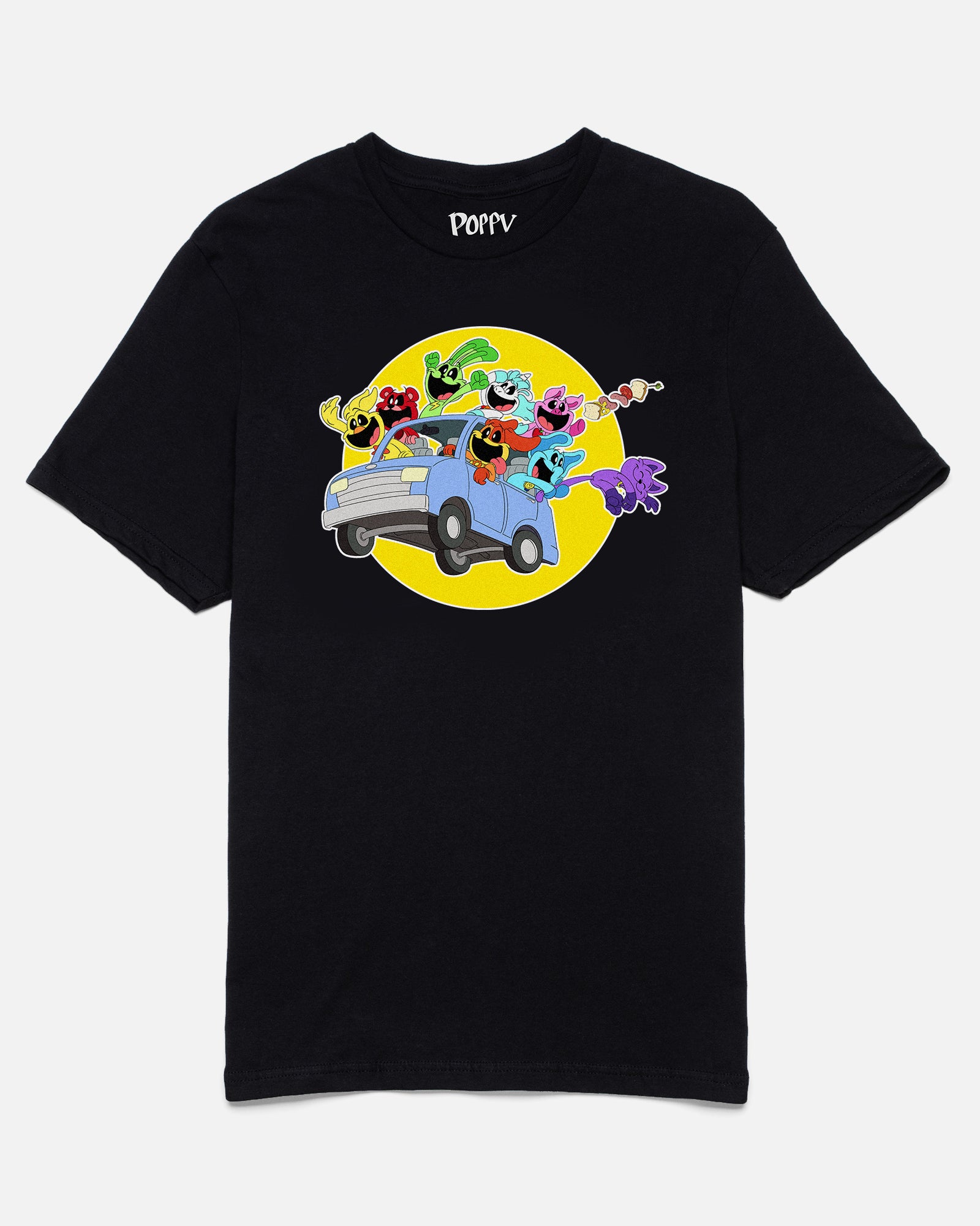 Smiling Critters T-Shirt for Kids & Adults - 100% Cotton Black Tee