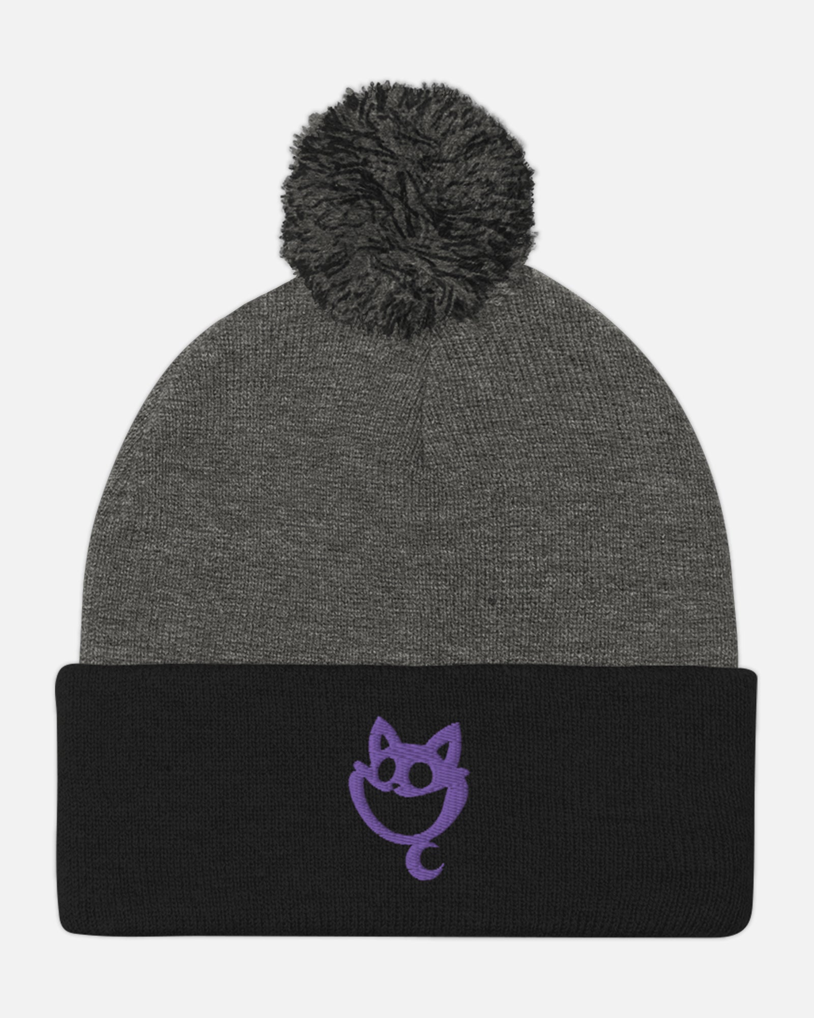 CatNap Black Pom-Pom Beanie - Acoustic Knit Winter Hat