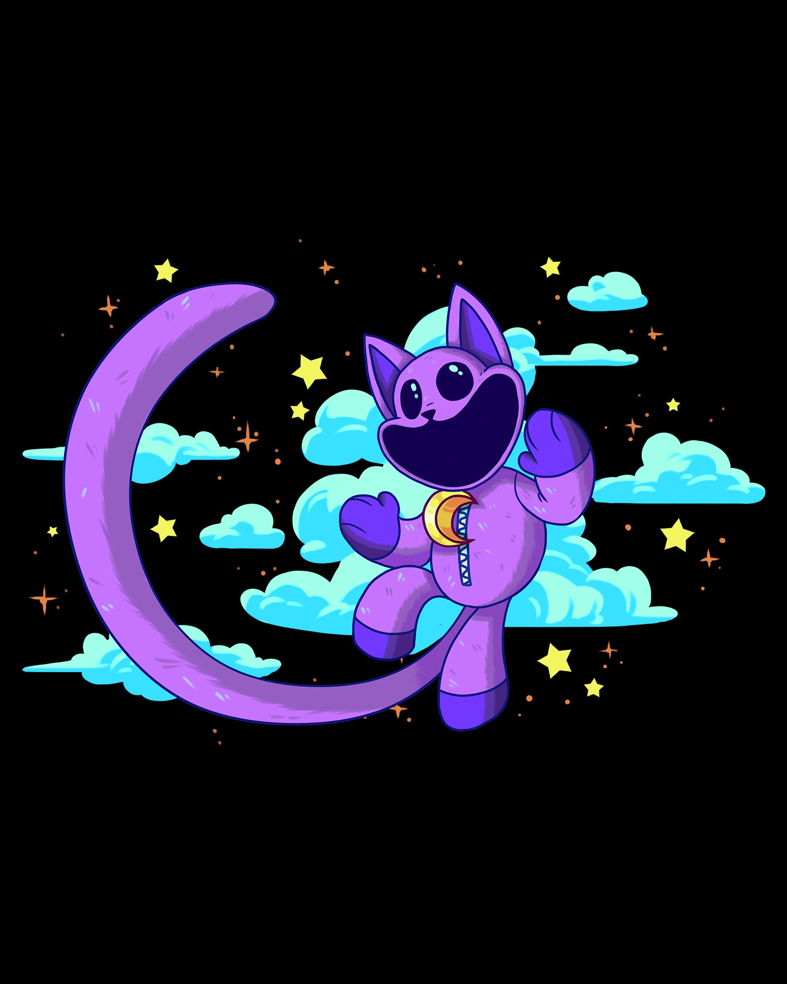 CatNap Night Sky Graphic T-Shirt - Black Cotton Tee