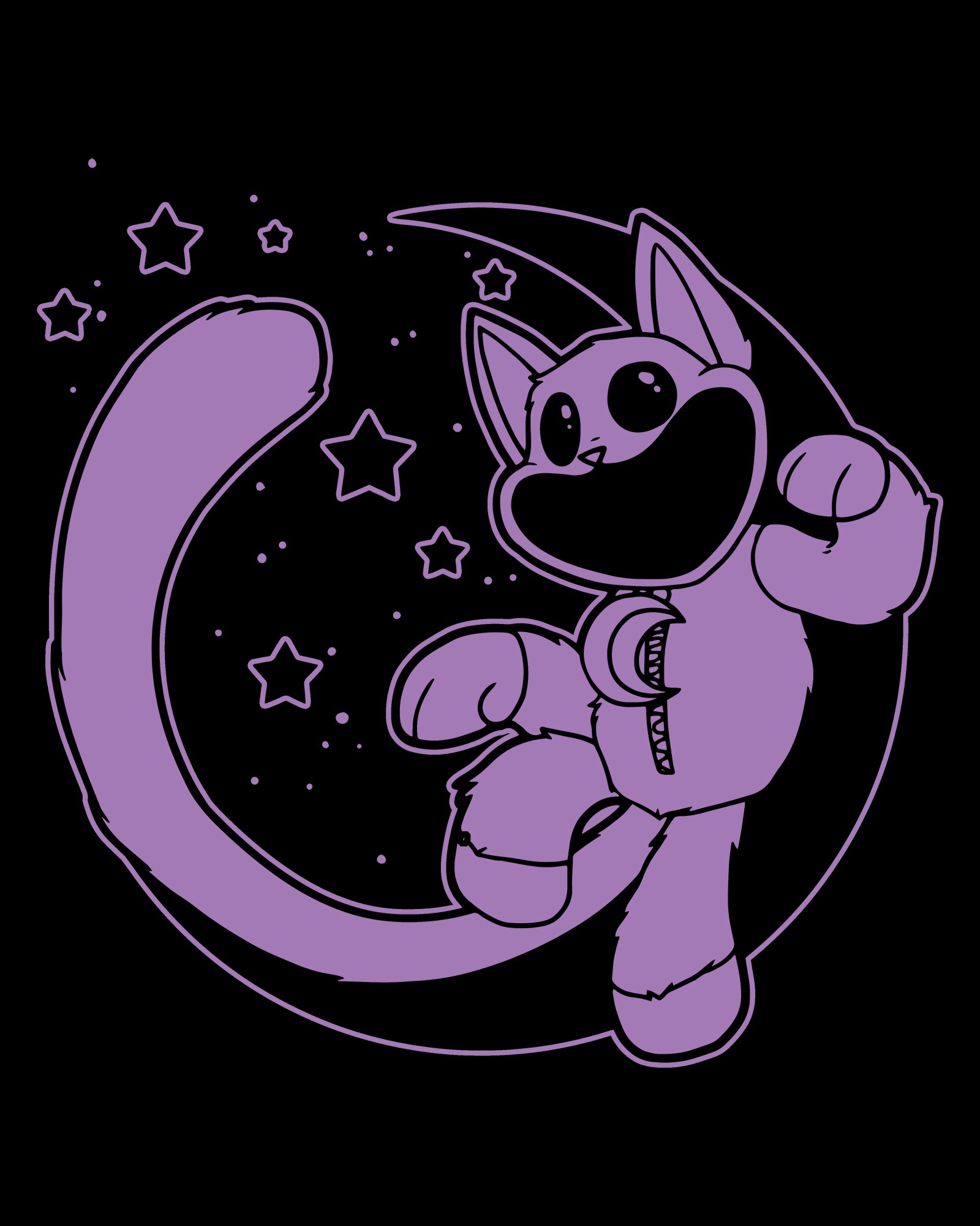CatNap Moon Black Cotton T-Shirt - Unisex Fit