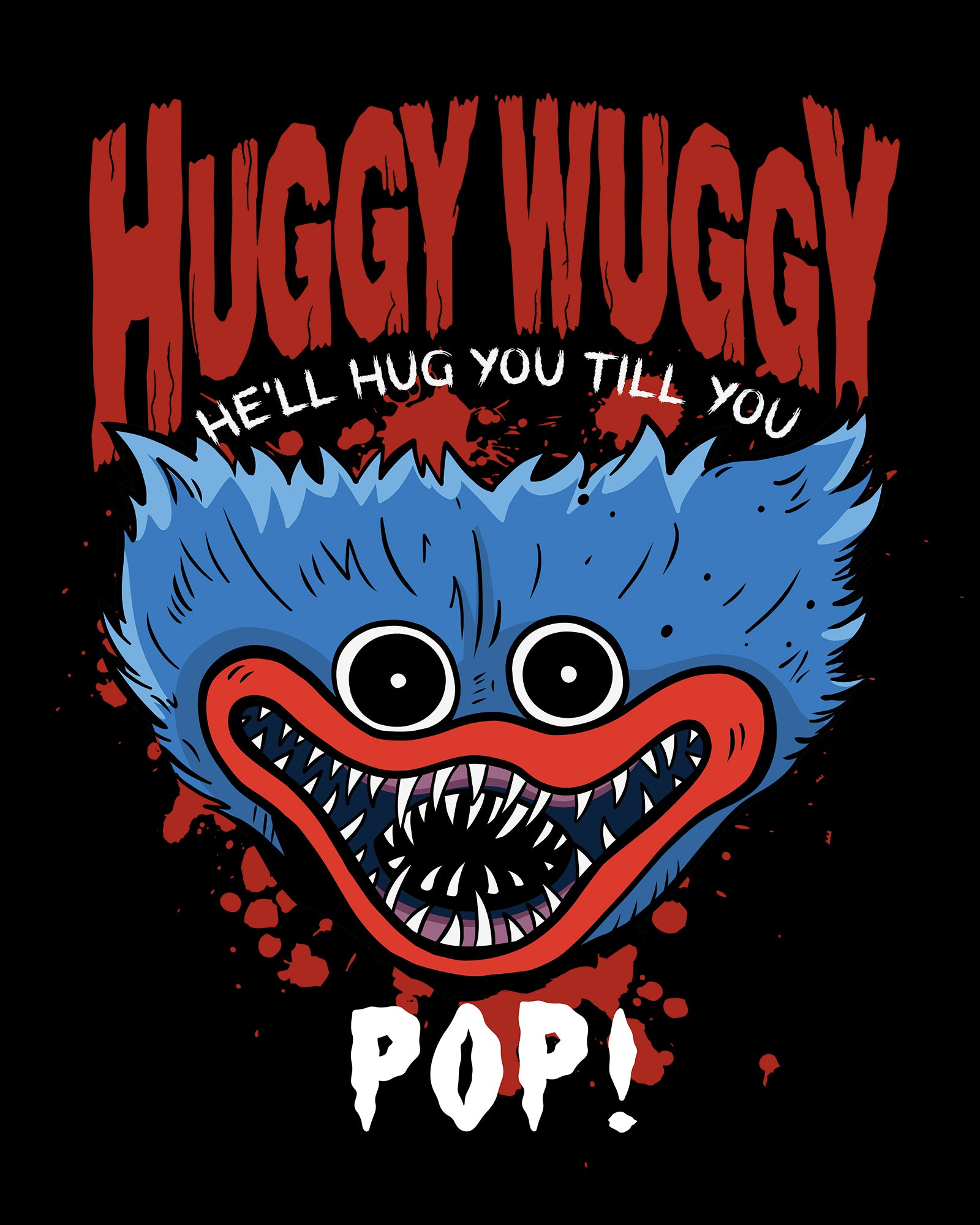 Huggy Wuggy T-Shirt - Officially Licensed Black Cotton Tee