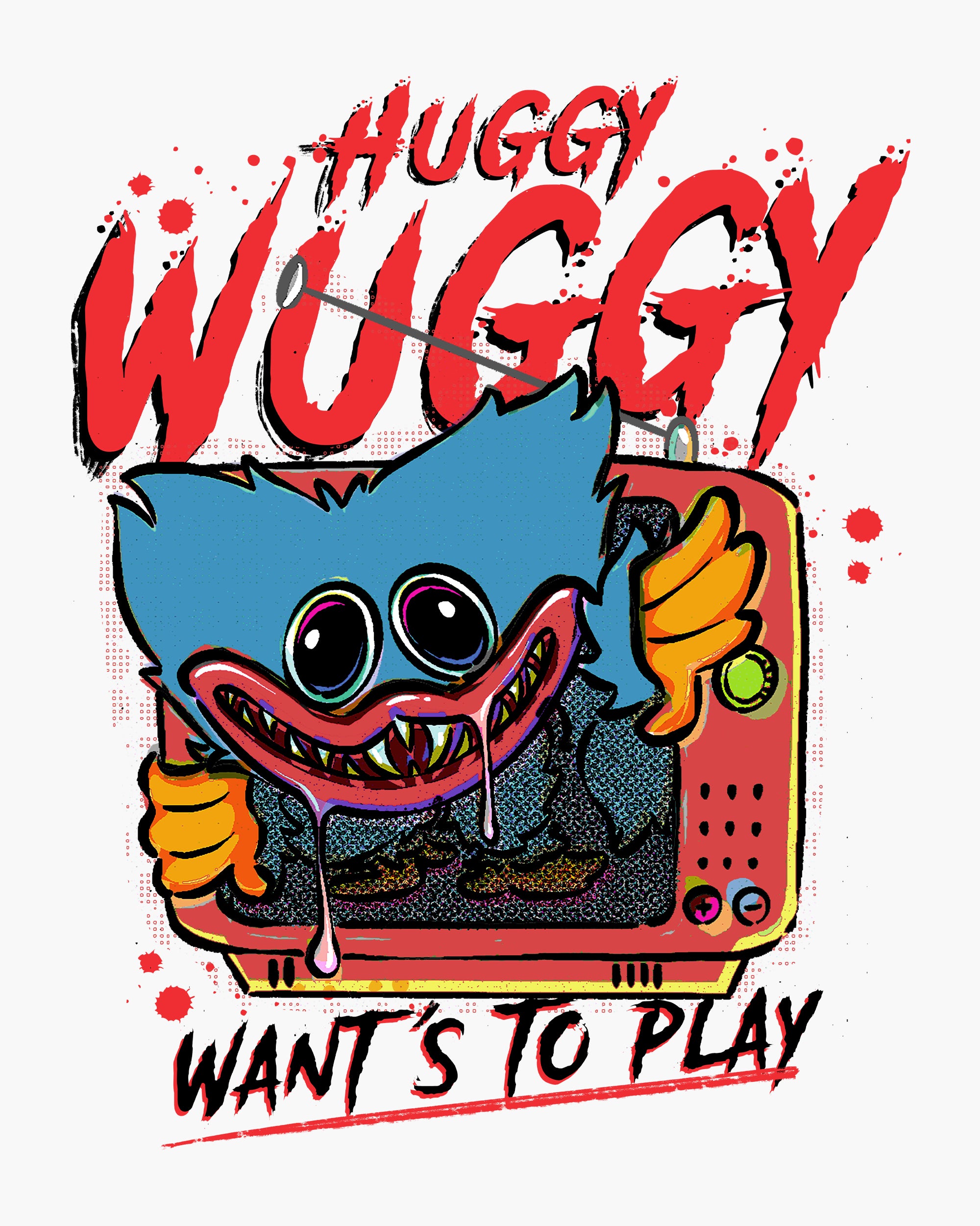 Huggy Wuggy "Wants To Play" T-Shirt - Officially Licensed Cotton Tee